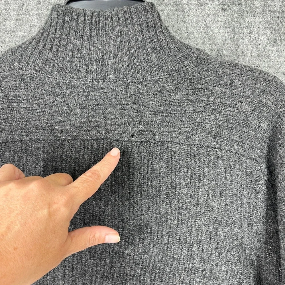 Vintage Banana Republic Lambswool Cashmere Sweater Mens L Gray Elbow Patch Y2K‎